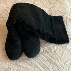 Black suede Nine West slouch boots